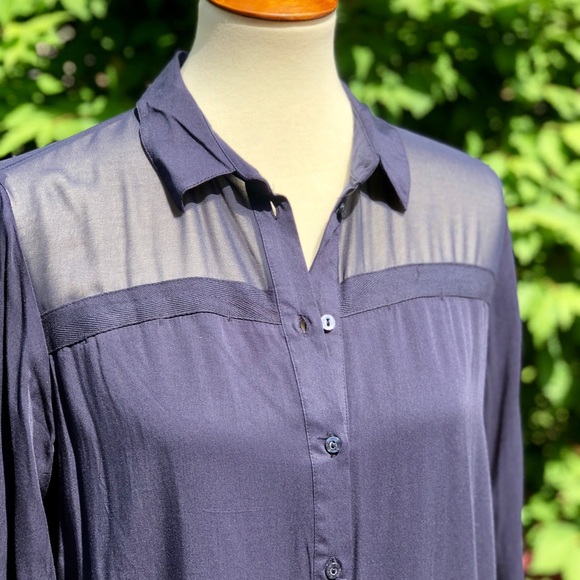 Asos Only Averina Navy Shirtdress Sz EU 38 - Picture 2 of 7